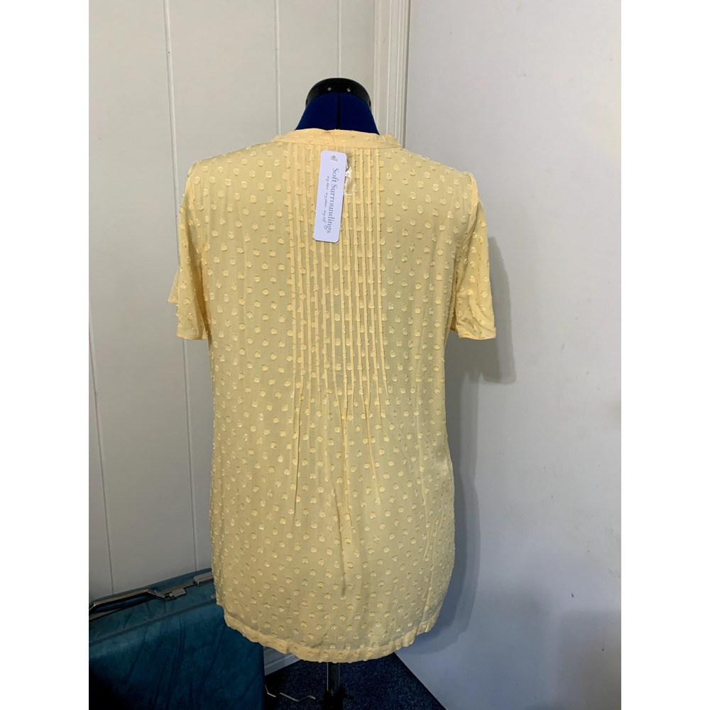 Soft Surroundings Golden Haze Seika Shirt Medium Pullover Collarless Resort NWT - Picture 3 of 7